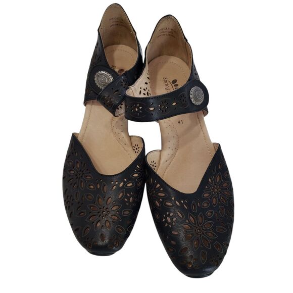 Spring Step Women's Genuine Leather Shoes with Cut-outs, Size 41 - Picture 1 of 8